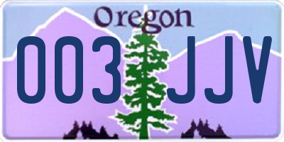 OR license plate 003JJV