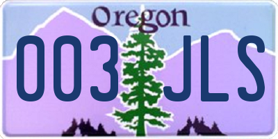 OR license plate 003JLS