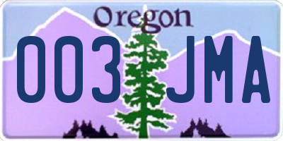 OR license plate 003JMA