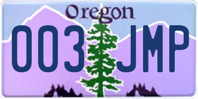 OR license plate 003JMP