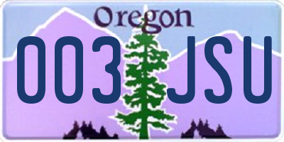OR license plate 003JSU