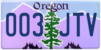 OR license plate 003JTV
