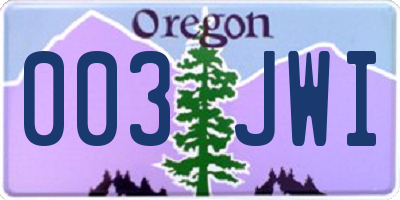 OR license plate 003JWI