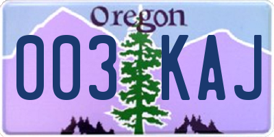OR license plate 003KAJ