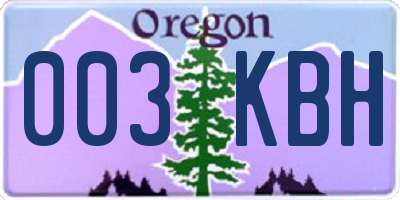 OR license plate 003KBH