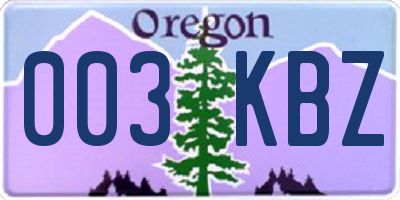 OR license plate 003KBZ
