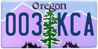 OR license plate 003KCA