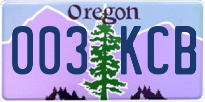 OR license plate 003KCB