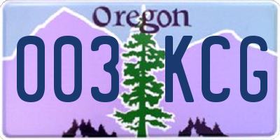 OR license plate 003KCG