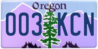 OR license plate 003KCN
