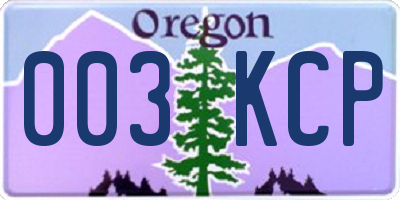 OR license plate 003KCP