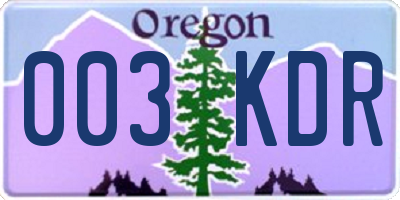 OR license plate 003KDR