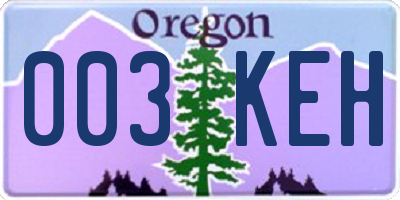 OR license plate 003KEH