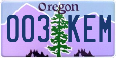 OR license plate 003KEM