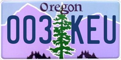 OR license plate 003KEU