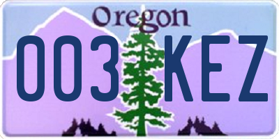 OR license plate 003KEZ