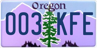 OR license plate 003KFE