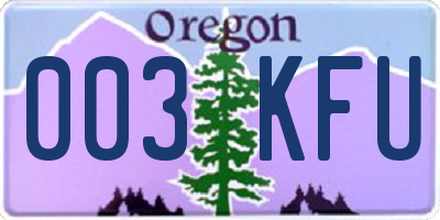 OR license plate 003KFU