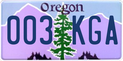 OR license plate 003KGA