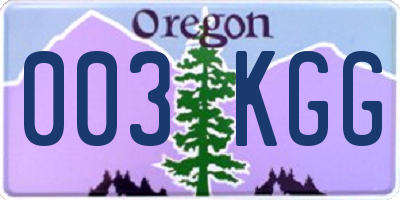 OR license plate 003KGG