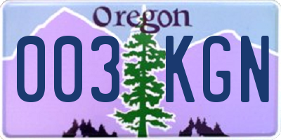 OR license plate 003KGN