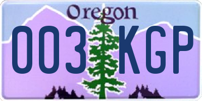OR license plate 003KGP