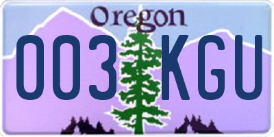 OR license plate 003KGU