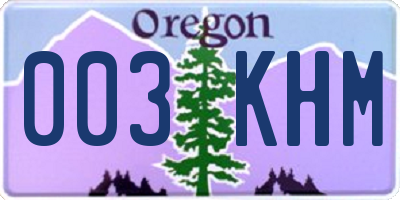 OR license plate 003KHM