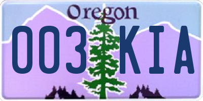 OR license plate 003KIA