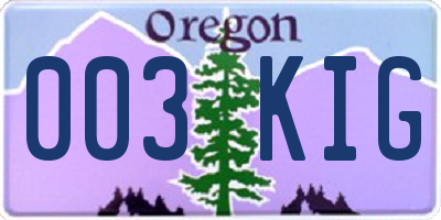 OR license plate 003KIG