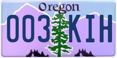 OR license plate 003KIH