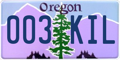 OR license plate 003KIL
