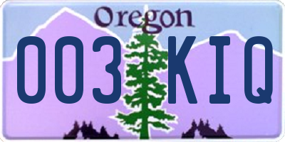 OR license plate 003KIQ