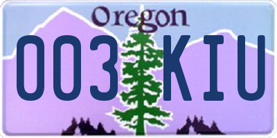 OR license plate 003KIU