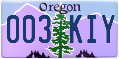 OR license plate 003KIY