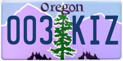 OR license plate 003KIZ