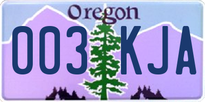OR license plate 003KJA
