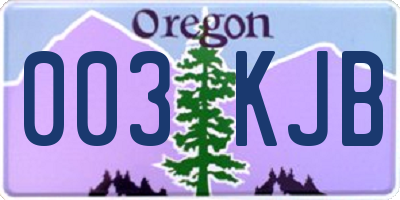OR license plate 003KJB