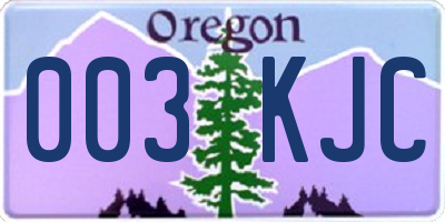 OR license plate 003KJC