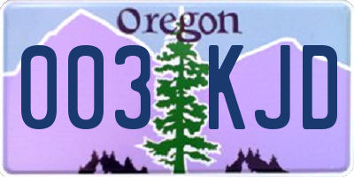 OR license plate 003KJD
