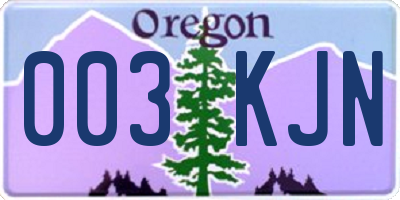 OR license plate 003KJN