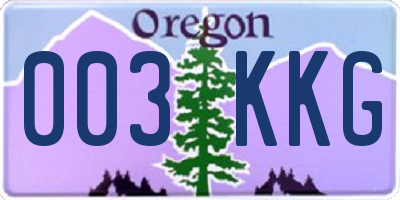 OR license plate 003KKG