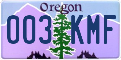 OR license plate 003KMF