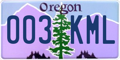 OR license plate 003KML