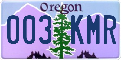 OR license plate 003KMR