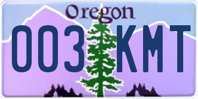 OR license plate 003KMT