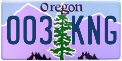 OR license plate 003KNG