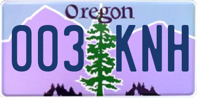 OR license plate 003KNH