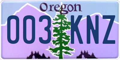 OR license plate 003KNZ