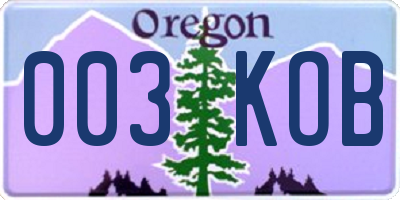 OR license plate 003KOB